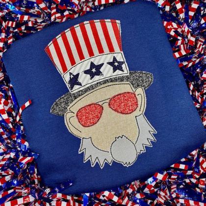 Patriotic Uncle Sam Shirt /patriotic Embroidered..