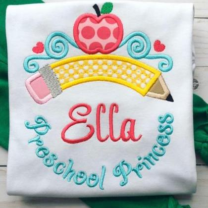 Preschool Princess Shirt / Embroidered School..
