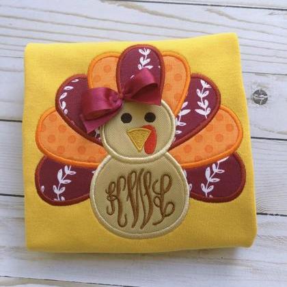 Turkey Shirt / Embroidered Thanksgiving Shirt /..