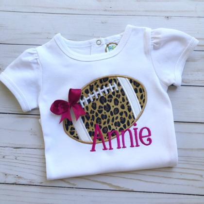 Girly Football Shirt / Embroidered Cheetah..