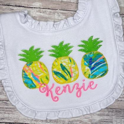 Pineapple Bib / Personalized Ruffle Bib /..
