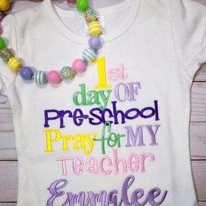 Preschool Shirt / Embroidered School Shirt / Back..