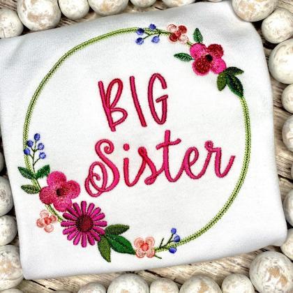 Big Sister Shirt / Floral Big Sister Shirt /..