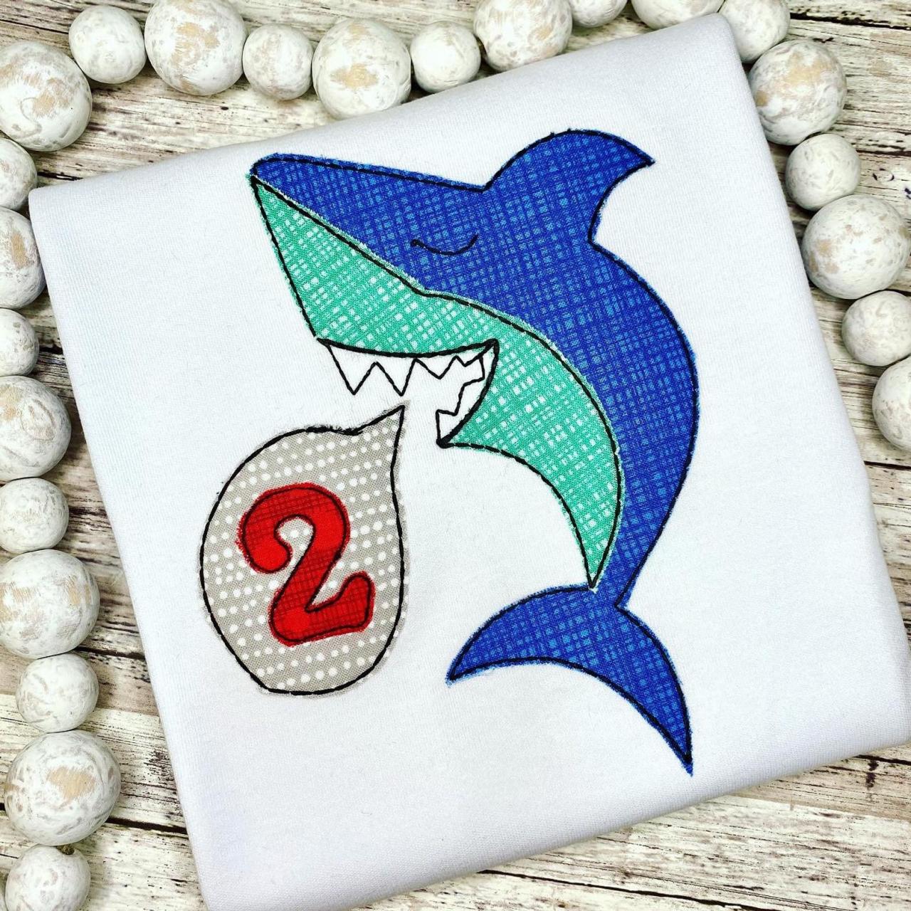 Shark Birthday Shirt / Embroidered Birthday Shirt / Jawsome Birthday Shirt / Sharks Birthday Shirt / Birthday Shirt / Monogram