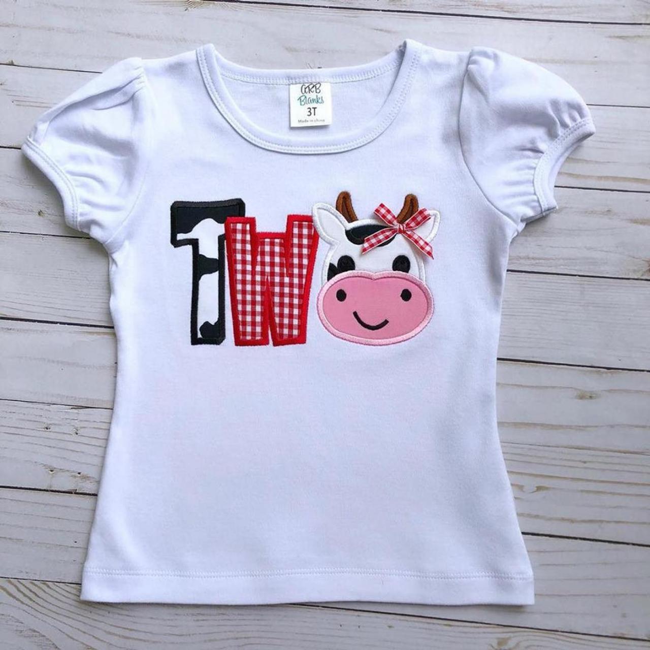 Cow Birthday Shirt Embroidered Birthday Shirt Barnyard Birthday Shirt Custom Embroidered Shirt On Luulla