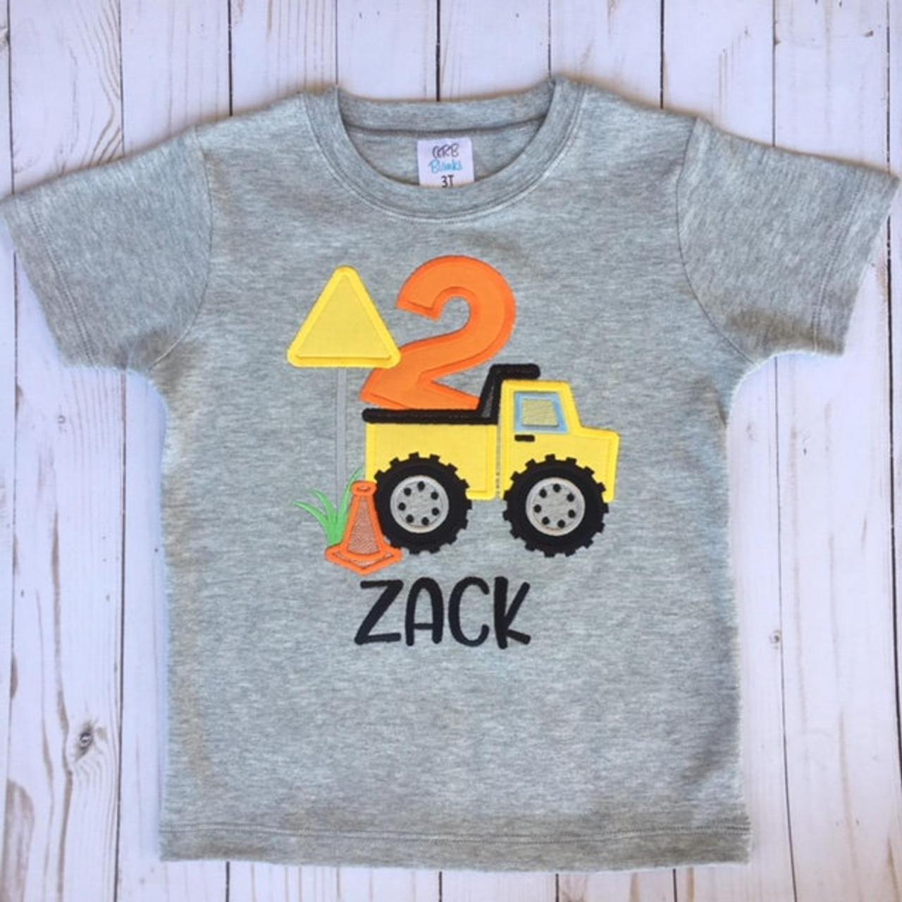 Dump Truck Birthday Shirt / Embroidered Birthday Shirt / Construction Birthday Shirt / Custom Embroidered Shirt / Birthday Shirt / Monogram