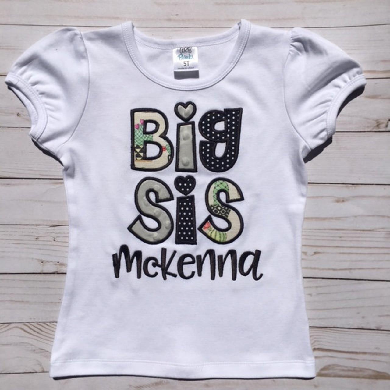 Big Sister Shirt / Sibling Shirt / Sibling Shirt Set / Custom Embroidered Shirt / Sister Shirt / Monogram
