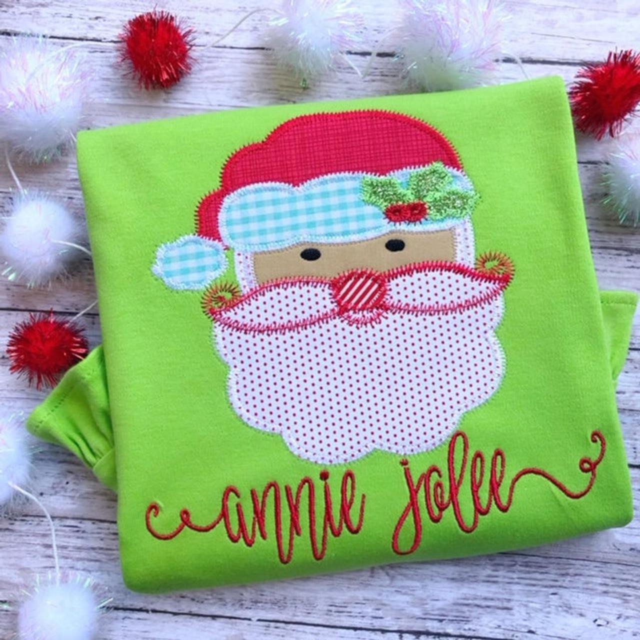 Christmas Santa Shirt / Santa Shirt / Embroidered Christmas Shirt / Custom Embroidered Shirt / Christmas Shirt / Monogram