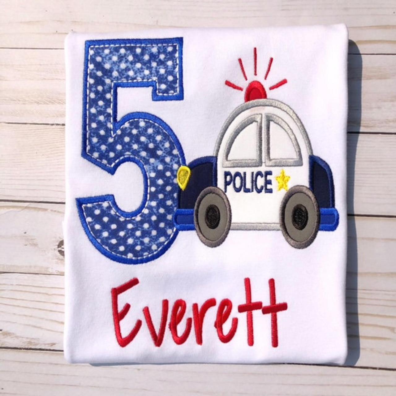Police Birthday Shirt / Embroidered Birthday Shirt / Law Enforcement Birthday Shirt / Custom Embroidered Shirt / Birthday Shirt / Monogram