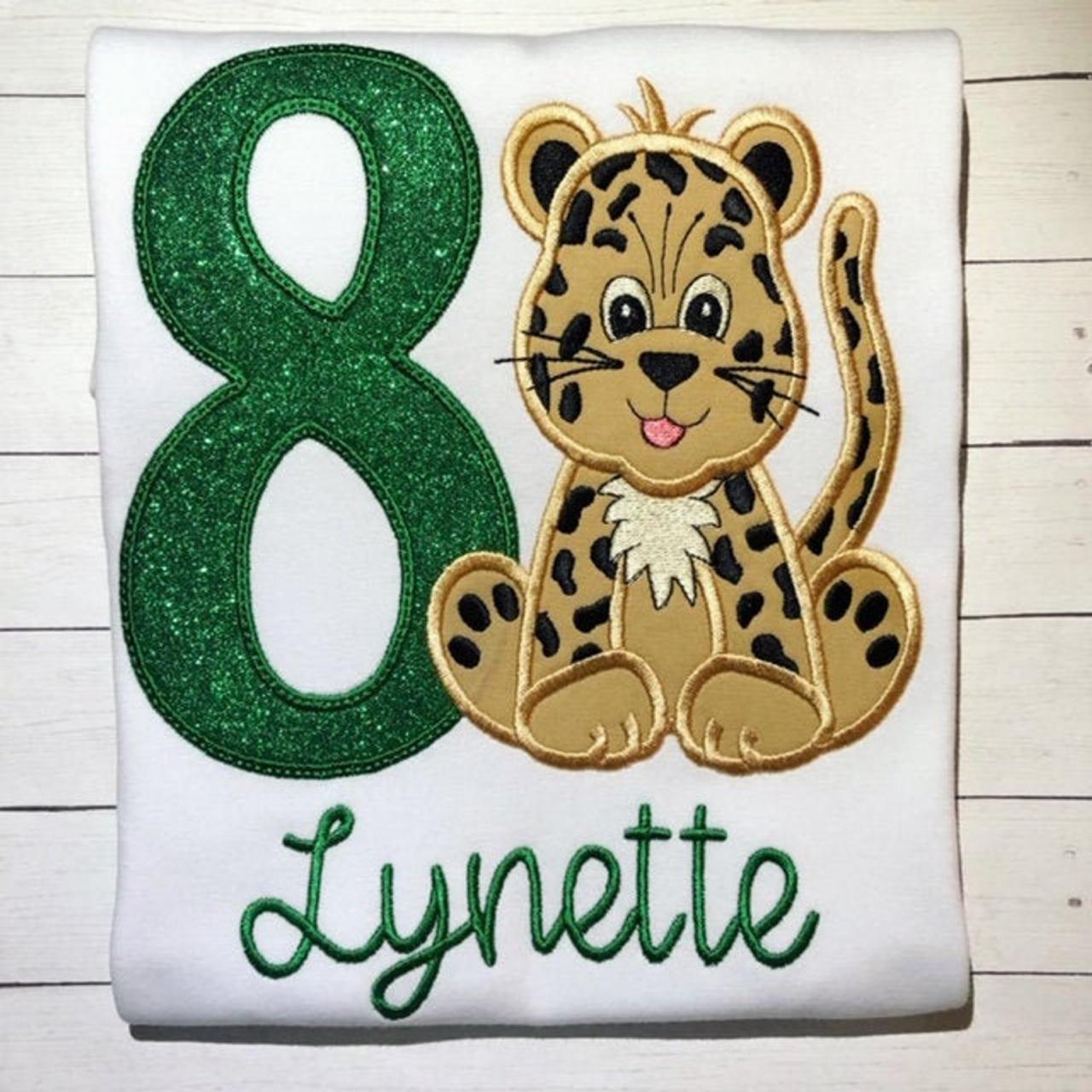 Cheetah Birthday Shirt / Embroidered Birthday Shirt. / Leopard Birthday Shirt / Custom Embroidered Shirt / Birthday Shirt / Monogram