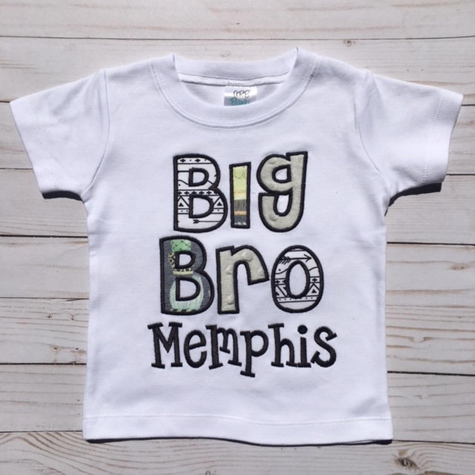 Big Brother Shirt Sibling Shirt Sibling Shirt Set Custom Embroidered Shirt Brother Shirt M On Luulla